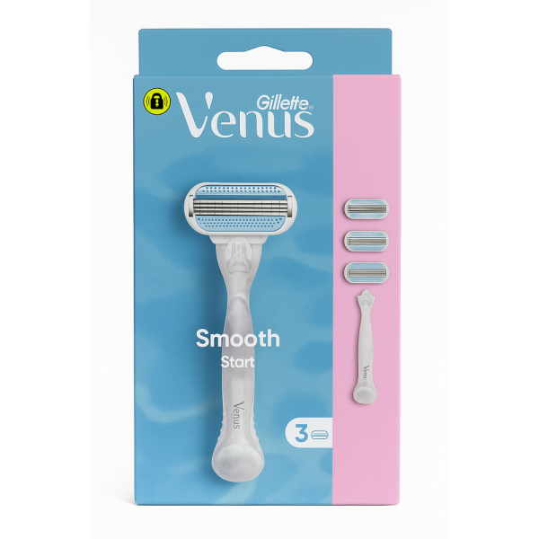 Venus Smooth Start +3 Жіночий станок для гоління (Ручка+3 картриджі)