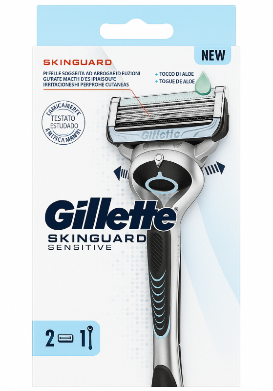 Gillette Skinguard 2 Станок для гоління чоловічий (Ручка+2 картриджі)
