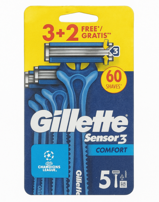 Gillette Sensor 3 Comfort (5 шт) Одноразові станки для гоління