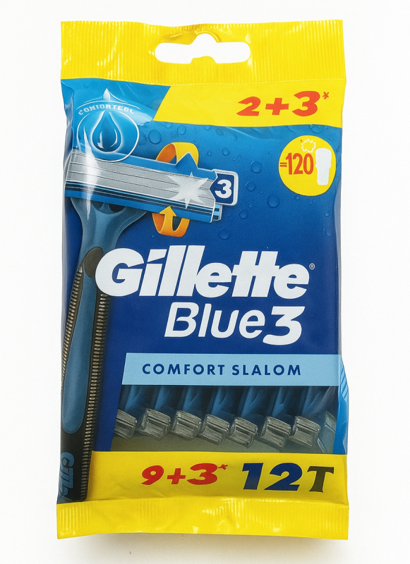 Gillette Blue 3 Comfort Slalom (12 шт) Одноразові станки для гоління