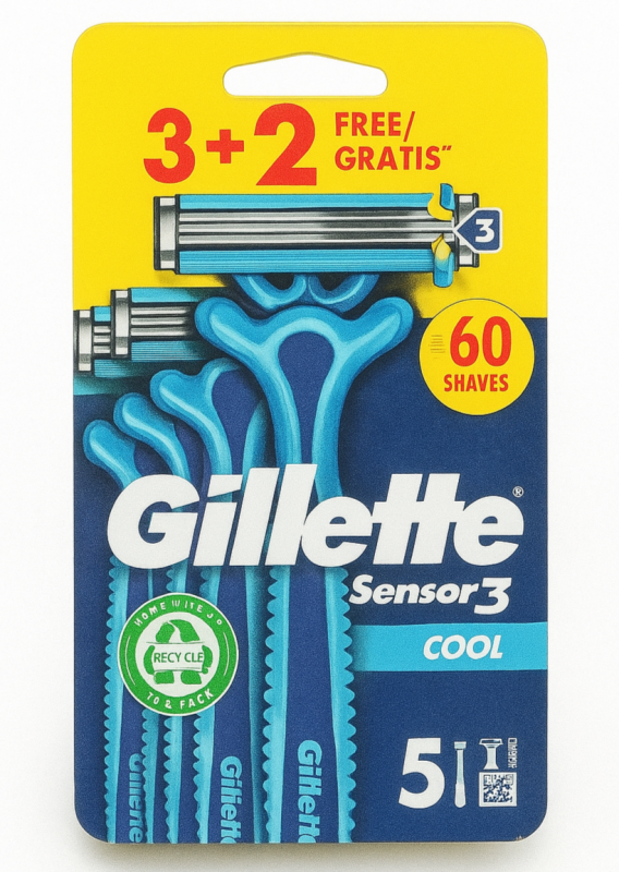 Gillette Sensor 3 Cool (5 шт) Одноразові станки для гоління