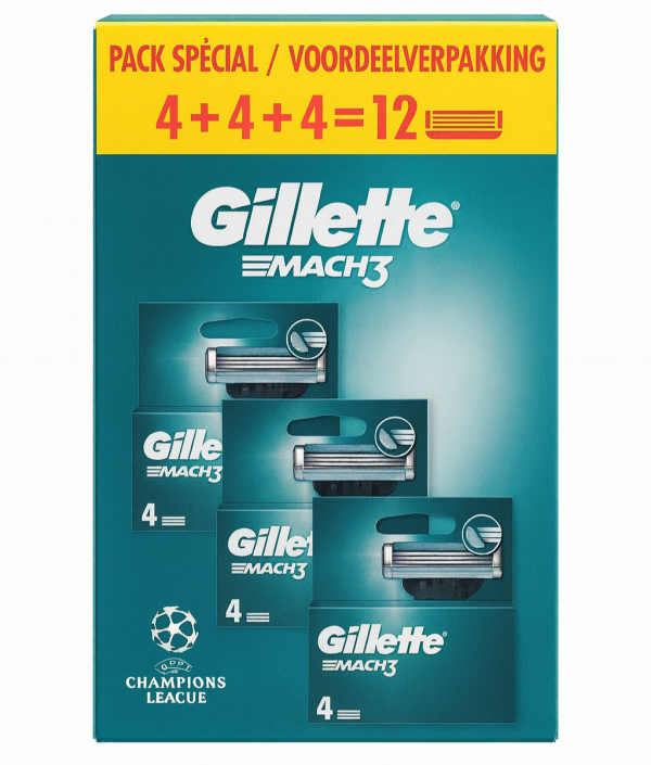 Gillette Mach3 (Box 4+4+4 шт) New Pack
