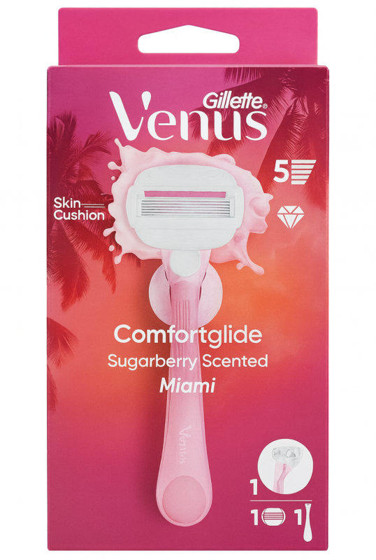 Venus Olay Sugarberry Miami 1 Станок для гоління жіночий + тримач (Ручка+1 картридж+тримач настінний)