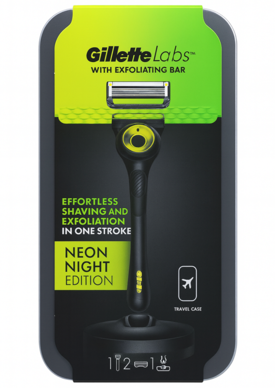 Gillette Labs 2 Neon Night Станок для гоління чоловічий (Ручка+2 картриджі+футляр)