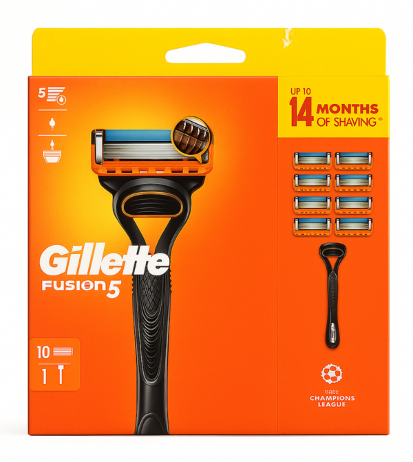 Gillette Fusion 5 Станок +10 картриджів для гоління чоловічий