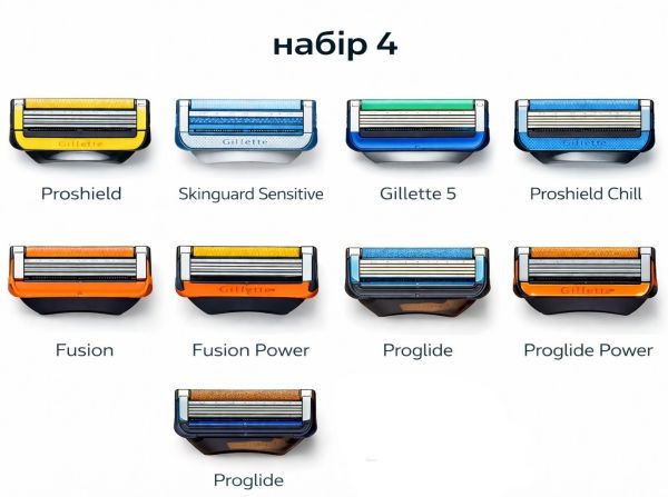 Gillette Набір 4 (9 видів касет)