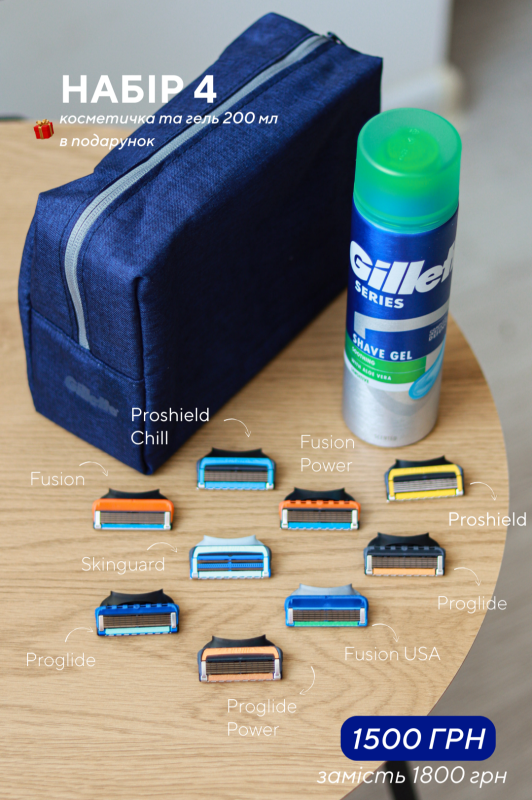 Gillette Набір 4 (9 видів касет)