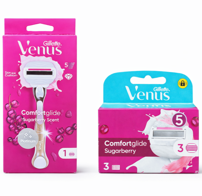 Venus Olay Sugarberry Станок 1 + Sugarberry картриджі (3 шт)