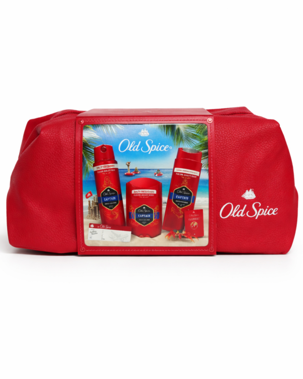 Old Spice Captain набір: гель для душу 250 мл, спрей 150 мл, стік, косметичка