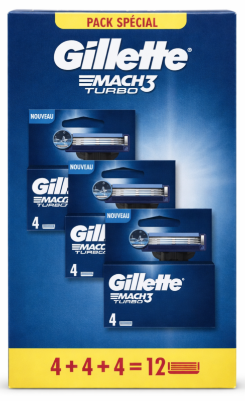 Gillette Mach3 Turbo (Box 4+4+4 шт) New Pack