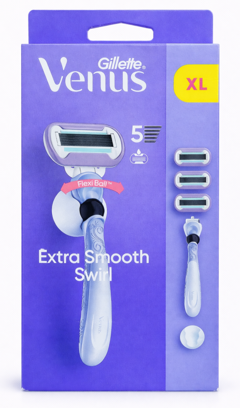 Venus Swirl FlexBall станок для гоління жіночий (ручка + 3 картриджі + тримач)