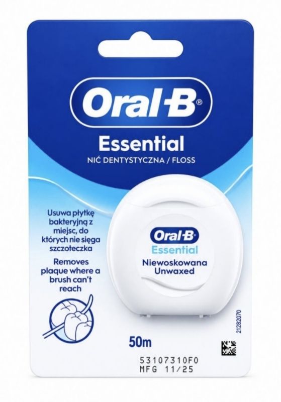 Oral-B Essential Зубна нитка (невощена) 50м