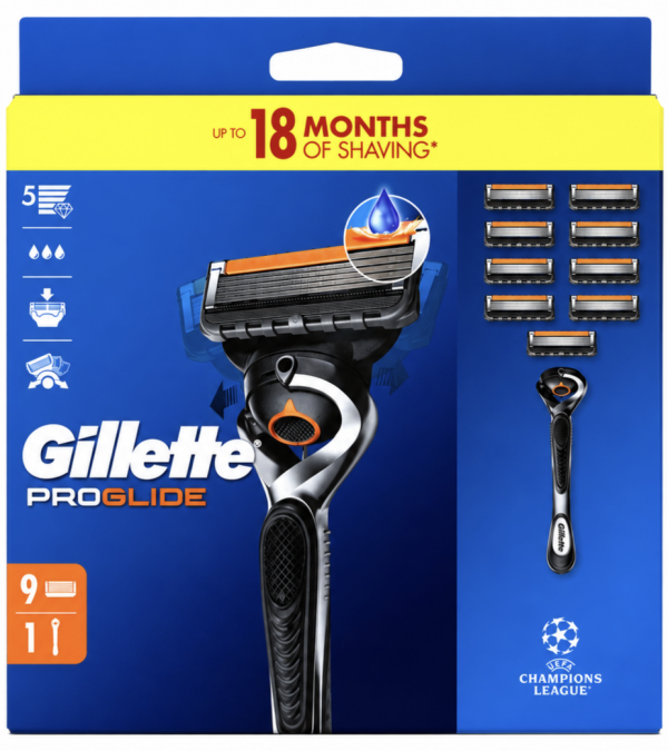 Gillette Proglide Станок+9 картриджів