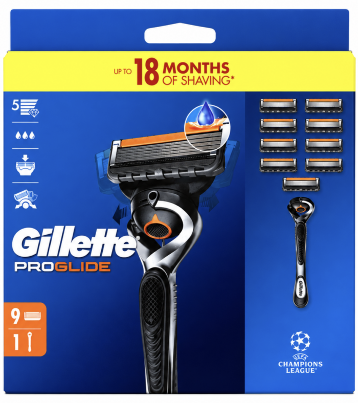 Gillette Proglide Станок+9 картриджів
