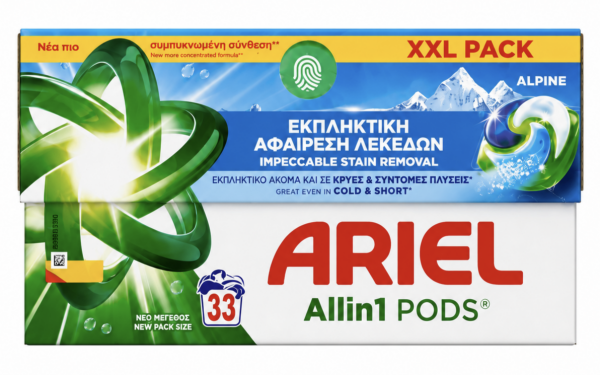 Ariel 33шт Alpine Капсули для прання 4-х компонентні