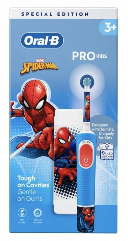Oral-B PRO Kids 3+ Spiderman Електрична зубна щітка+дорожній футляр New Pack