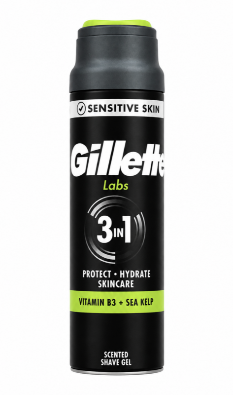 Gillette Labs 3в1 Sensitive Skin Гель для гоління 198мл