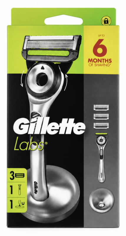 Gillette Labs 3 Станок для гоління чоловічий (Ручка+3 змінних картриджі+металева підставка)