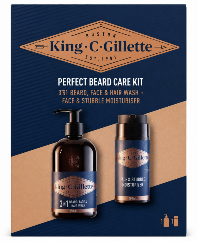 Gillette King C Набір Шампунь для бороди,обличчя та волосся 350 мл+зволожуючий крем для 100мл